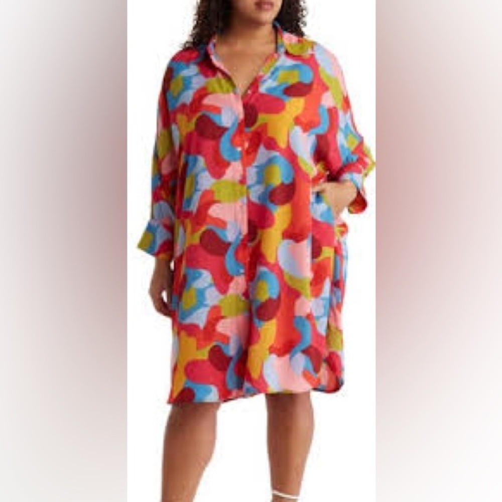 Love x Design Brooklyn III Long Sleeve Shirtdress Size Medium - Picture 3 of 4